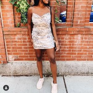 J.O.A snake slip dress